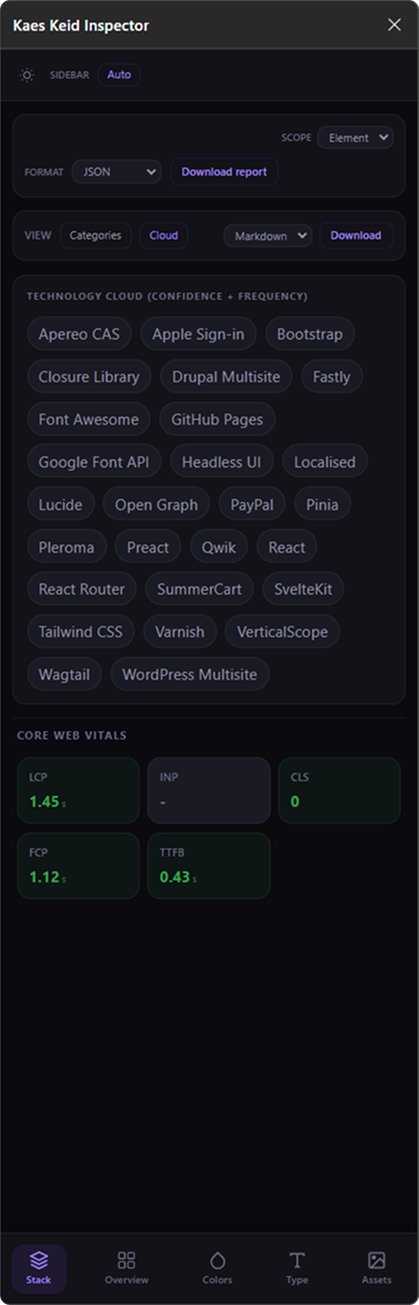 Kaes Keid stack detection screen